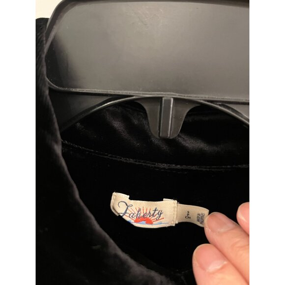 Faherty Stretch Silk Velvet Genevieve Shirt Dress Black Size SMALL S - Picture 9 of 12